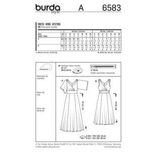 Burda 6583 Women's Dress Pattern White 8 - 20