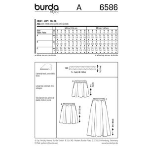 Burda 6586 Women's Skirt Pattern White 6 - 20