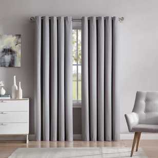 Bella Collection Abbey Eyelet Curtain Silver