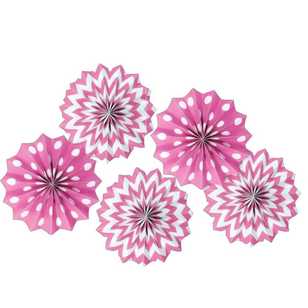 Amscan Paper Fans Bright Pink 8 in