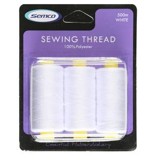 Semco 500m Sewing Thread White