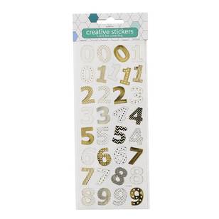 Arbee Numbers Patterned Stickers Sheet Multicoloured