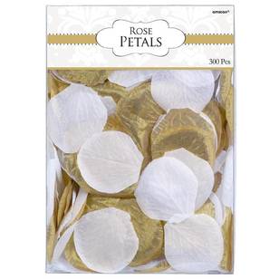 Amscan Rose Petal Fabric Confetti Gold & White