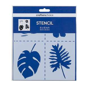Crafters Choice Four Leaf Stencil White 8 x 8 in