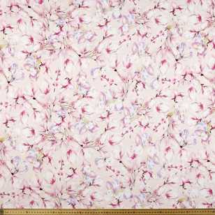 Dreamy Floral Printed Rayon Shell Pink 135 cm