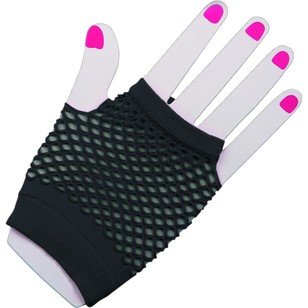 Amscan 80's Black Fishnet Gloves