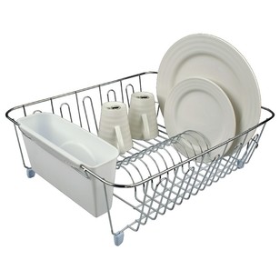 D.Line Large Dish Drainer With Caddy White Large