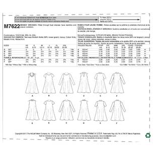 McCall's Sewing Pattern M7622 Dresses White