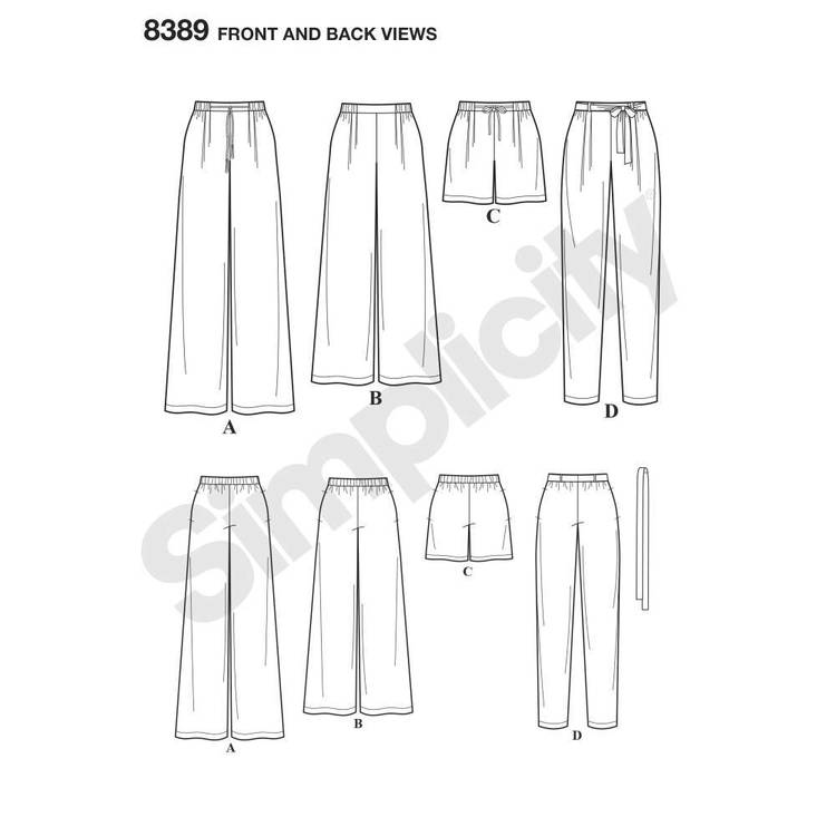 Simplicity Pattern 8389 Pants 6 - 14