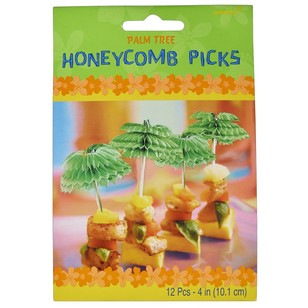 Amscan Palm Tree Honeycomb Picks Green