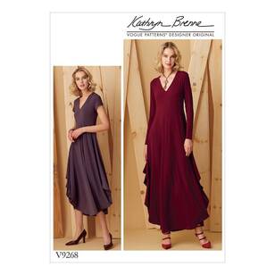 Vogue Pattern V9268 Misses Knit V-Neck, Draped Dresses