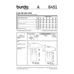 Burda 6451 Misses' Dresses Pattern White 8 - 18