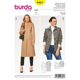 Burda 6461 Misses' Coats Pattern White 8 - 20