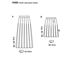 Burda 6466 Misses' Pleated Skirt Pattern White 8 - 20
