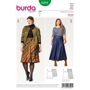 Burda 6491 Misses' Flared Skirt Pattern White 20 - 34