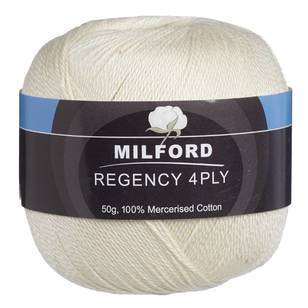 Milford Regency 4 Ply 50 g Cotton Yarn 172 Cream 50 g