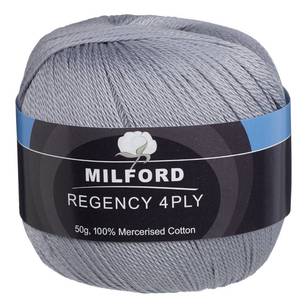 Milford Regency 4Ply 50 g Cotton Yarn 232 Grey 50 g