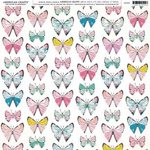 American Crafts Monarchs Print Multicoloured 12 x 12 in