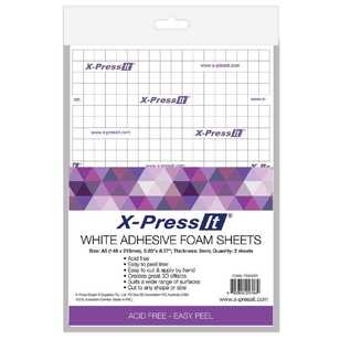 X-Press It Adhesive Foam Sheets A5 2 Sheets White A5