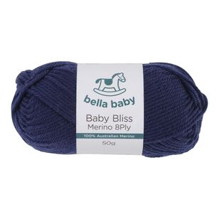 Bella Baby Baby Bliss Merino 8 Ply Yarn Navy 50 g