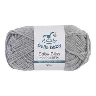 Bella Baby Baby Bliss Merino 8 Ply Yarn Silver Marle 50 g