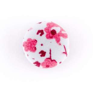 Hemline Fabric Covered Button Pink