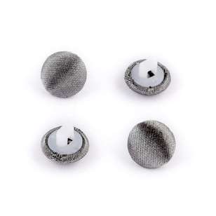 Hemline Plain Fabric Covered Button Dark Grey 10 mm