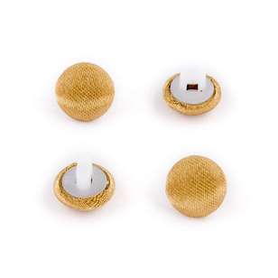 Hemline Plain Fabric Covered Button Gold 10 mm