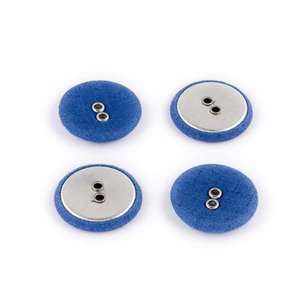 Hemline Fabric Covered Knit Button Blue 20 mm
