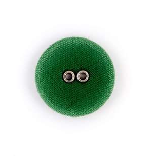 Hemline Fabric Covered Knit Button Olive 20 mm
