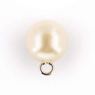 Hemline Round Precious Pearl Button  Champagne