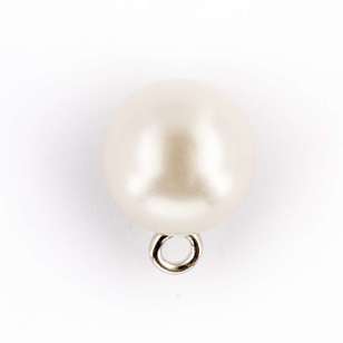 Hemline Round Precious Pearl Button  Ivory