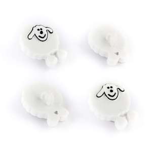 Hemline Novelty Sheep Button White 20 mm