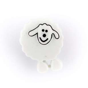 Hemline Novelty Sheep Button White 20 mm