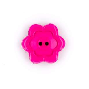 Hemline Novelty Flower Button Hot Pink 25 mm