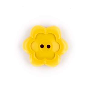 Hemline Novelty Flower Button Yellow 25 mm