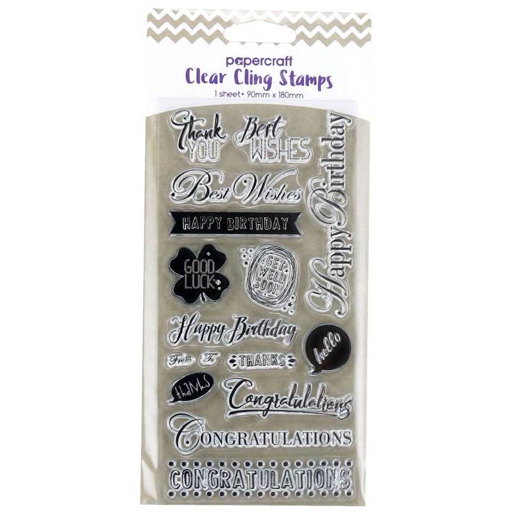 Papercraft Clear Cling Birthday Stamps Clear