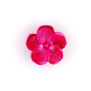 Hemline Novelty Pearled Flower Button Hot Pink 18 mm