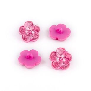 Hemline Novelty Pearled Flower Button Pink 18 mm