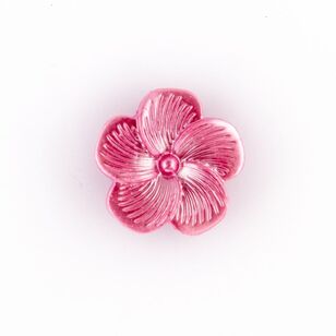 Hemline Novelty Pearled Flower Button Pink 18 mm