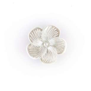 Hemline Novelty Pearled Flower Button White 18 mm