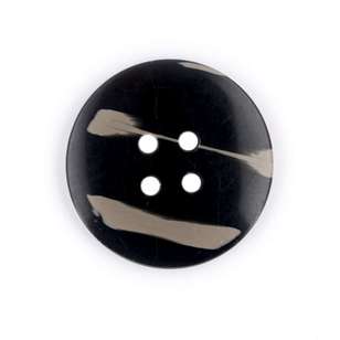Hemline Marble Fashion Button Black 38 mm
