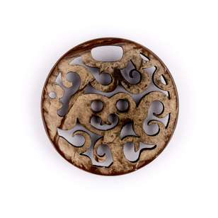 Hemline Cut-out Coconut Swirl Button Natural 44 mm