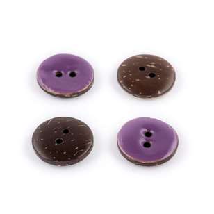 Hemline Epoxy Coconut Button Purple