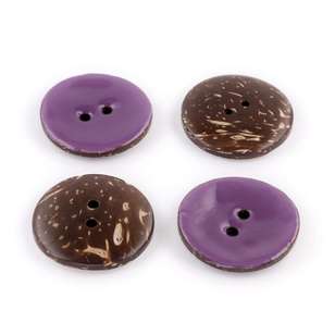 Hemline Epoxy Coconut Button Purple