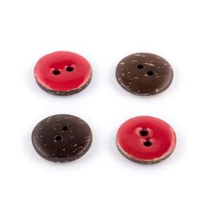 Hemline Epoxy Coconut Button Red