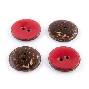 Hemline Epoxy Coconut Button Red