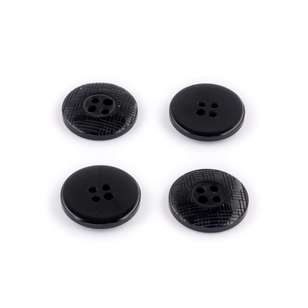 Hemline Laser Cross Button Black 18 mm