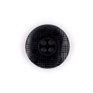 Hemline Laser Cross Button Black 18 mm