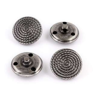 Hemline Metal Cone Button Silver